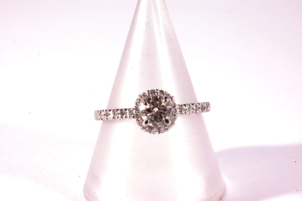 Platinum diamond set halo ring - Image 2