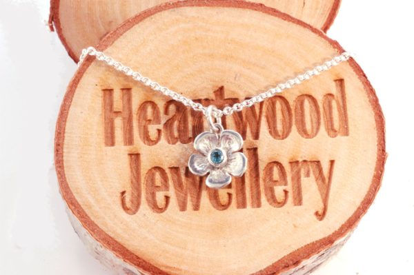 Silver Topaz Flower Pendant - Image 2