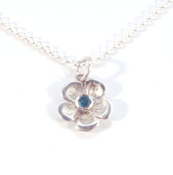 Silver Topaz Flower Pendant - Image 3