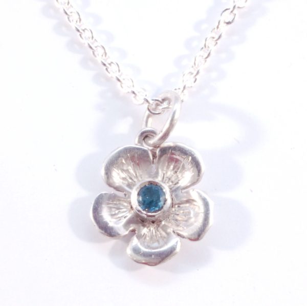 Silver Topaz Flower Pendant - Image 4