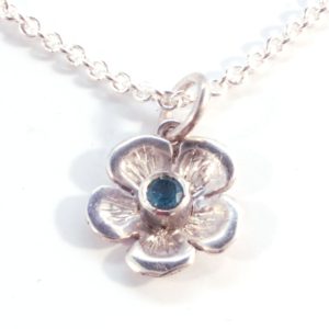 Silver Topaz Flower Pendant