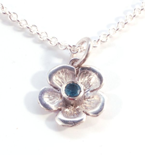 Silver Topaz Flower Pendant