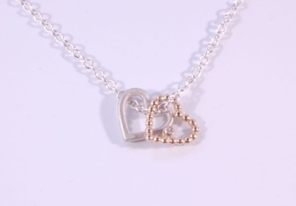 Silver and gold heart pendant - Image 2
