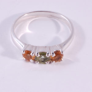 Trilogy Peridot & Citrine claw Set Ring
