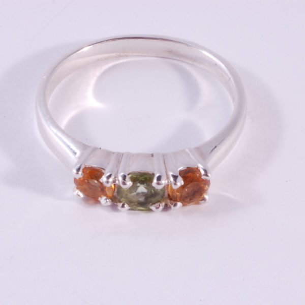 Trilogy Peridot & Citrine claw Set Ring