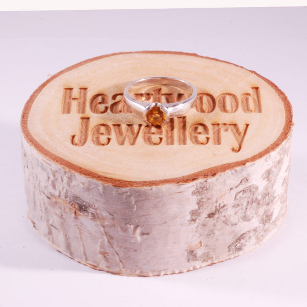 Silver Half Set Citrine Ring - Image 2