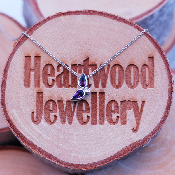 Small But Perfect Amethyst and Diamond Pendant - Image 3