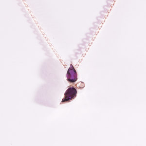 Small But Perfect Amethyst and Diamond Pendant
